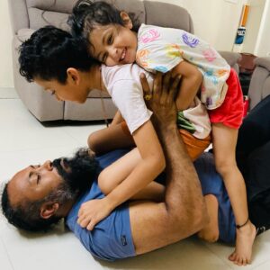 Ramachandra Raju Instagram - After a long Time With my 3 Rowdies 😍 Two on me and the other one is clicking 📷 😉 @drsuma_raju ❤️