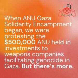 Randa Abdel-Fattah Instagram - 🚨 BREAKING NEWS 🚨

Recent FOI by @ssaw.anu shows that the ANU not only invests almost $500,000 in weapons manufacturers, but OVER ONE MILLION DOLLARS!

This is an outrageous use of student tuition fees and makes NOT ONLY the university complicit in genocide but ALL of its students! 

We demand the ANU disclose and divest from ALL weapons manufacturers and ALL companies, research partnerships or exchange programs with apartheid Israel.

Shame on you, ANU.