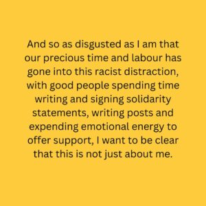 Randa Abdel-Fattah Instagram - Typo alert- the funding has NOT been cancelled. There are demands for it to be  cancelled. 
Yes I'm tired excuse the typo!