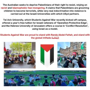 Randa Abdel-Fattah Instagram - Students Against War condemn the racist smearing of Randa Abdel-Fattah. We stand with Palestinians legitimate right to resist. Intifada till Palestine is free. Read our statement responding to the Murdoch press.