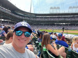 Randy Flagler Instagram - Beautiful day. #wrigleyfield @kcroyals @cubs @nlbmuseumkc hat @nlbmprez & loud jets flying overhead with the weekend air show… reminds me of @treat.williams2