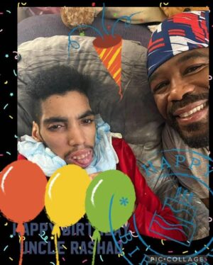Rashad Evans Instagram - On GOOD FRIDAY my family’s Earth Angel went to be with GOD! Erikk was a miracle baby from the start. He wasn’t supposed to live past 3 yrs old. He made it to 32 yrs old. Erikk was such a blessing to my family and my sweet Mother who was his caregiver.  He was nonverbal but spoke volumes with his resilience and sweet personality . Erikk helped mold me into the person I am today and I am forever grateful for him being in my life. You are FOREVER LOVED NEPHEW. 🫶🏽🙏🏾