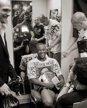 Rashad Evans Instagram - The morning of July 16, 2008, I walked into Jackson Winkeljohn MMA to meet and document Rashad Evans for a few days. His manager at the time, Jervis Cole set this up, so I had no idea what to expect as Rashad and I never talked but @GeorgesStPierre spoke so highly of him, I knew he was good people. 

Before I even set my bag down, Rashad walks up to me and says.. “Good Morning, you look a little lost. You must be Eric Williams. Welcome to the home of the Jackson 5, I’m Rashad. You met Greg, so make yourself at home as training is about to start. I’ll introduce you as we move around. You can shoot wherever, just no shoes on the mat and if you’re hungry, we’ll get some food after training’s over.”

He alternates his warm up between @GeorgesStPierre, @KeithJardine, @AliAbdelaziz, @AjarnPhilNurse, @JulesK_Fighter, @Roger_Huerta and @Mike.VanArsdale. It was so surreal because the combined level of skill in that room was insane. 

At that time I’m a year into working in MMA so I was still learning how to jump right  into a new training environment. Rashad picked up on that and he started teaching me how to move, both in the front and behind the scenes of MMA.  Along with being a phenomenal athlete, he had a leadership quality and a level of patience I had not experienced in the sport. 

He taught me how to spot championship level talent, made introductions and put me in rooms that had no doors, showed me what it was to be a great father, what traps to avoid and he’s been my big brotha’, from another mother ever since. 

I’ve documented his growth to the highest heights in his MMA career, watched him stumble, fall, take steps back and resurface better than ever and he’s always led by example. Never with an ego. 

From being the 1st UFC fighter to wear a suit to a press conference, the 1st black fighter to win the Ultimate Fighter, a UFC Light Heavyweight Champion, a FOX Sports and ESPN analyst to his physique and kick being used to create the @FightersOnly MMA Award, he’s been a trailblazer and inspiration in every respect.

I’m proud to know you and have you as a Big Brotha’ Rashad. 

Let’s keep it going.