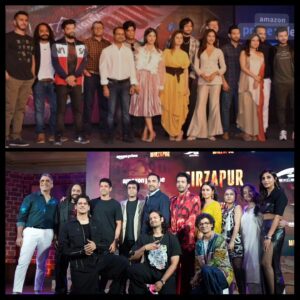 Rasika Dugal Instagram - सुरु भी मजे में किए थे, अब भी मजा आ रहा है। 😀

The First photo is from the trailer launch of season 1 (2018) next to one from the trailer launch of season 3 (2024). And the love only grows... 😍

Last photo.The Dark Knight who returned for us every season @gurmmeetsingh और  हमारे प्यारे DOP @kapoorbaba जो तीन seasons से हमें प्रकाशित कर रहे हैं। 😀

Friday ke liye pirpared hain? #5thJuly #Mirzapur3