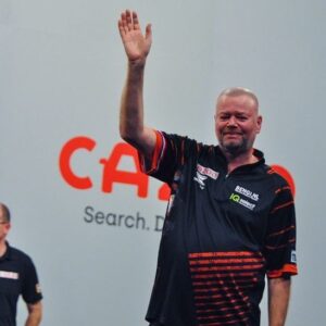 Raymond van Barneveld Instagram - 🗣️ About last night…. Wow.

 It was a really tough match as it always is against Gerwyn. 

Had to be at my best to take my chances when they came. 

Delighted to be in the semi finals and really looking forward to Sunday. 

Overwhelmed with all the message of support thank you so much. 

Thanks to my sponsors 
@TargetDarts 
@TOTODartKings 
@BengiBV 
@iqselectbv 
Tournament sponsors @CazooUK 
& 

As always The Barney Army 🐅👍🏼

📷 @pvdarts180 

#GSOD  #Darts #Targetdarts #Pdcdarts #Barney #BarneyArmy #Rvb #raymondvanbarneveld