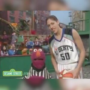 Rebecca Lobo Instagram - 🎞️Taking a trip down memory lane to when the LEGENDARY Rebecca Lobo was featured on Sesame Street. #TBT