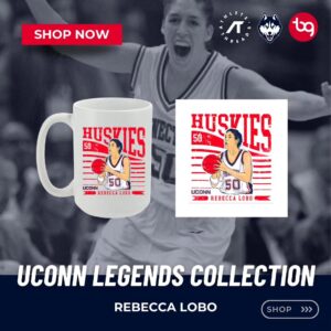 Rebecca Lobo Instagram - Thrilled to announce the launch @promise50 ’s (1991-1995) @uconnwbb Legends Collection

🏀✨ Honoring the legacy of incredible athletes, this collection is a celebration of excellence on and off the court. Join us in embracing the legend within for her pivotal role in leading the Huskies to an undefeated 35–0 record and winning the 1995 National Championship. She earned unanimous recognition as the national player of the year, claiming esteemed accolades such as the 1995 Naismith College Player of the Year award, the Wade Trophy, the AP Player of the Year award, the USBWA Player of the Year award, the Honda Sports Award for basketball, and the WBCA Player of the Year award. Her exceptional achievements culminated in the prestigious Honda-Broderick Cup for the 1994–95 season.

🌟🔥 Shop the collection at athletesthread.com/collections/rebecca-lobo 

#uconn #uconnhuskies #uconnlegends
