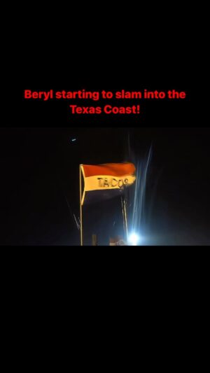 Reed Timmer Instagram - #Beryl is starting to slam into the #Texas Coast this evening!