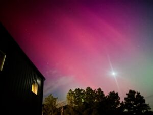 Reed Timmer Instagram - Northern lights over Team Dominator headquarters in Oklahoma! Gizmo and I’s first visual