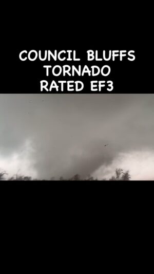 Reed Timmer Instagram - Not surprised at all with the EF3 rating for the Council Bluffs, Iowa #tornado intercepted on I29 with the Dominator 3 - I’ve experienced a few hundred strong tornadoes from close-range, and the roar is very distinct every time. I use my ears to gauge intensity more than eyes #stormchasing