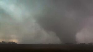 Reed Timmer Instagram - Check out the #tornado today near peak intensity. It shows the classic lean of a relatively fast-moving, strong  tornado even for a short time. This is just after intercept in the Dominator 3

Incredible camerawork by @jordanhall_wx