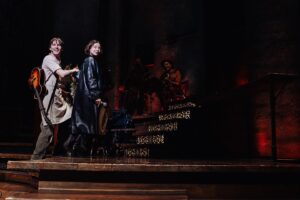 Reeve Carney Instagram - What a magical night… What a magical journey… 🌹 So so grateful for every moment of it @hadestown ❤️🌹
📸’s by @zcassar 
black and white 📸 by @andrewonbroadway