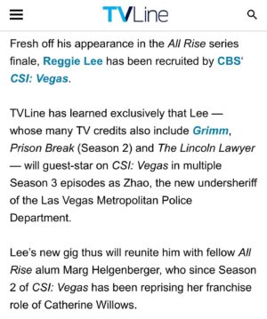 Reggie Lee Instagram - Let’s get back to work!! Thank you to my dear Broadway pal @therealpaulanewsome and @csicbs for rolling the dice 🎲 on this new undersheriff. So thrilled  to reunite with the brilliant #PaulaNewsome and my @allriseown pal @marghelgenberger  and kick up some sand. Let’s play! 🎰🎰🎰🎰♠️♥️♣️♦️🃏