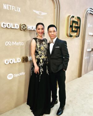 Reggie Lee Instagram - Wowza! What a night! Thank you @bingchen and everyone at @goldhouseco for having me at the 2nd Annual Gold Gala, THE pre-eminent annual event that unites and celebrates Asian Pacific achievements across different industries. @bingchen your words were nothing short of inspiring, uplifting, and motivating!!! Propelling our AAPI community into greater and greater visibility.  You and everyone at @goldhouseco have helped us continue to keep breaking barriers and create!! And what a beautiful idea to introduce #goldbridge to the world.  Bridging different communities and cultures and celebrating inclusion and working together. Happy #asianamericanpacificislanderheritagemonth !!!! 

So great to see friends I’ve worked with over the decades and make new friends and celebrate and honor each other! What a frickin BLAST of an evening! Congratulations to the honorees:
@iamsandraohinsta 
@kehuyquan 
#imanvellani 
@evalongoria 
#belabajaria 
@geenarocero 
@neal_mohan 
@radhikajones 
#PeggyandAndrewCherng
#DominicNg
@msleasalonga 
@everythingeverywheremovie 
And the cast of #JoyLuckClub @mingna_wen @thetamlyntomita @chao_time @laurentom9000 @lisaluofficial @france.nuyen #TsaiChin @thekieuchinh 
AND the A100 honorees for 2023! 

Tux: @theolivertolentino 
Bow tie: @etonshirts 

And last but not least, because I’m absolutely horrible at taking photos 😜😳, big thanks to my amazing friends, mga kapatid, my #kababayan , for snapping some great pics:
📸: @ajrafael 
📸: @rubenvnepales 
📸: @janetrnepales 
📸 : @gtongi