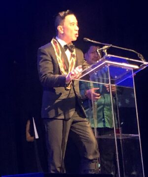 Reggie Lee Instagram - #aboutlastnight Man what a night @townhallnyc for the #TOFA Awards! What an honor to be honored among such an influential #Filipino community. Doctors, mayors, philanthropists, producers, designers, journalists, chefs and more. Seeking to bring visibility to our community and being able to get together and bridge ideas will only make us stronger and more powerful in our future ideas and endeavors.  As the second largest Asian American community in the United States, we are the least represented in the media.  It’s time to change that.  Our stories deserve to be seen and heard as part of the fabric of this great nation.  Let’s do this! Thank you #TOFA and @elton_lugay !  And thank you @theolivertolentino ,  a past awardee, for designing this crazy amazing tux for me.  What an honor to wear it for this event.  And thank you @janetrnepales for some of these photos.  Onward and upward.  Let’s go! 👊🏽👊🏽👊🏽🇵🇭🇵🇭🇵🇭