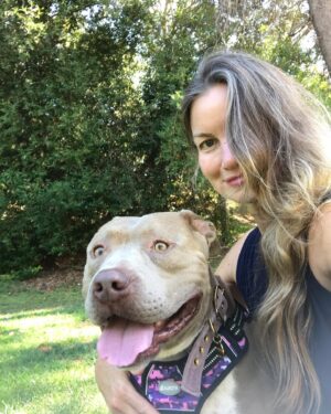 Rena Riffel Instagram - Self-Portraits and Selfies of Wilson the Unicorn Pup and I. It is Wilson and my 1 week   1 day anniversary!! He’s such a sweet pup. I’m the luckiest Dog Mom to have Wilson in my life. He loves the camera, he’s a natural! #rescue #rescuedogsofinstagram #dogmom