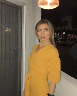 Rena Riffel Instagram - I am excited to share today’s new fashion editorial shoot! 🌙 Dress by @femmeluxefinery ⭐️ I love the yellow puffy sleeves! This dress is also available in red 💄💋 #shop @femmeluxeusa 👛 #femmeluxefinery #luxgirl #femmeluxe #fashion #model #lifestyle #filmnoir #photography #yellow #dress #ootd #filters #sponsoredpost