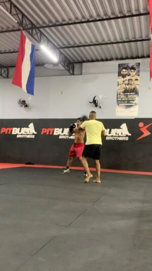 Renan Barão Instagram - Finalizando o treino de boxe com essa manopla com a fera @evertonboxe vamo q vamos 👊