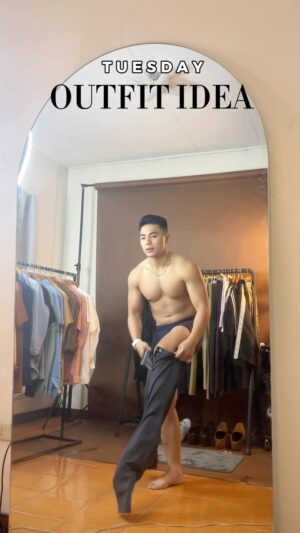 Renz Lagria Instagram - TUESDAY OUTFIT IDEA. Outfit Link in Bio 📌 #officeoutfit #longsleevepoloformen #reels #fashionmen #meetingoutfit #qualifit #kaizu