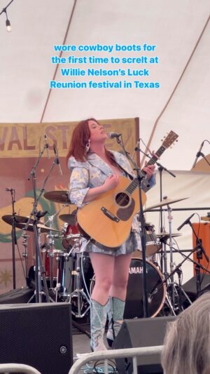 Rett Madison Instagram - thank you @willienelsonofficial & @luckreunion for having me be a part of such a magical day 🌈🐸 

#luckreunion #willienelson #singersongwriter #cowboyboots