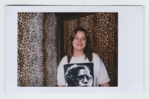 Rett Madison Instagram - After I lost my mom, Jackie, I felt like I was more open to signs than I had ever been before. I’d notice our favorite song on the radio in a moment that I was feeling lost, butterflies appearing in unexpected places, and I was suddenly comforted whenever I saw leopard print since it was essential to her wardrobe.

When @tylerchester and I arrived at @sonicranch to begin recording “One for Jackie,” we were surprised that the door between the control room and the rest of the studio was upholstered with leopard print fabric. It felt like both a wink from my mom and a blessing over that entire week we recorded the album. The door then became the backdrop for a few daily “One for Jackie” BTS Polaroids snapped by @wes__oconnor .

#signs