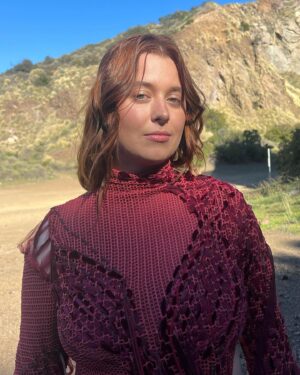 Rett Madison Instagram - driving with @bailentheband on the way to our show in Austin tonight at @antonesnightclub 🦋 It’s really lush and green in Texas right now which I can tell makes a noticeable difference in how my brain feels today. I’ve had the new @spaceykacey album & @beyonce songs on repeat because they are the queens of Texas and the only music I want to soundtrack my time here. I’m also sharing a photo of my face in hopes that the algorithm will actually show y’all my upcoming headline tour dates. On Monday night, I’m playing Kansas City for the first time. If anyone can start a phone tree for all the Midwest girls, gays, and theys - please call them to alert them about these shows. Friendly Dads are welcome too. 🦋

hair by @thepaulaperalta 
makeup by @bychloerose 
styled by @lucakingston / dress by @katebroadrick
