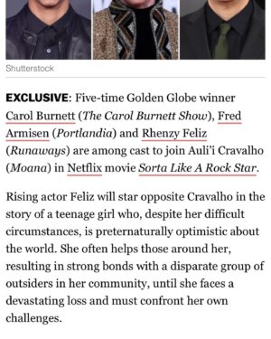 Rhenzy Feliz Instagram - Woah!! Kind of surreal seeing my face up there beside a couple legends! Finally get to announce that this is happening! Incredibly excited for my first movie.. now it’s time to go make it!!