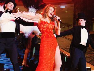 Rhonda Burchmore Instagram - Today celebrating 30 years of Crown Melbourne! 

3 fabulous free shows on the famous Atrium stairs 6pm,8pm& 10pm with a brilliant showcase of entertainment including stunning dancers choreographed by @yvettelee_ circus acts and darling @thedancingfox . 

Thankyou @crownmelbourne & @the_performers_project for inviting me to perform at your wonderful celebration.

I was lucky enough to have opened the showroom at Crown with “Red Hot and Rhonda” some 28 years ago ! 💕👯🥂