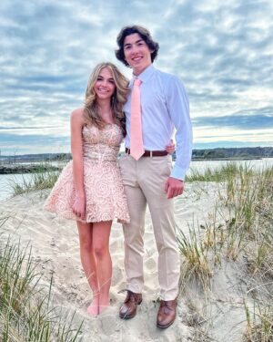 Rhys Olivia Cote Instagram - From the lacrosse field to SPRING FLING  at Thornton Academy @thorntonacademytrojans #springfling #danceready #thorntonacademy #nightout #happyday #rhys #rhysolivia #funtimes #makingmemories #promdress #dress #formal #dressup #classy #classic#beachtown #coastalliving