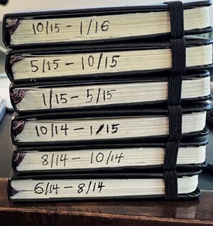 Rian Johnson Instagram - Closet cleaning, found my Last Jedi writing notebooks. Such a trip flipping through them. Bonus: a few polaroids stuck in the pages.