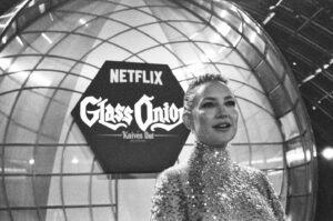 Rian Johnson Instagram - Some 35mm shots from our #glassonion premiere. In theaters now! Tix link, as they say, in bio