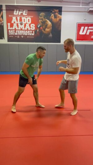 Ricardo Lamas Instagram - Technique of the week!  Inside trip from a Russian tie! 

#lamaswrestlejitsu #wrestling #russiantie #mma #bjj #ufc #ufcgym #ufcgymnaperville