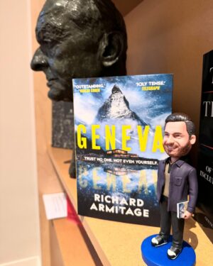 Richard Armitage Instagram - Signing some more copies on Thomas’s table at Faber today. T.S.Elliot, Geneva and mini me. A little sacrilegious?