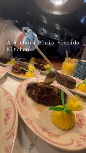 Richard Blais Instagram - Bone in swordfish chop with black lime, garlic and brown butter… @fourflamingosorl @fourflamingoskeywest