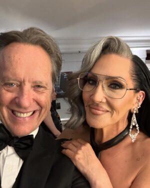 Richard E. Grant Instagram - DELIGHTED to co-present Best New Musical at @olivierawards this evening with my DragRace pal @michellevisage , hosted by @hannah_waddingham  to  @mincemeatlive OPERATION MINCEMEAT !! 👏👏👏
