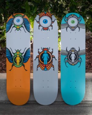 Rick Howard Instagram - Beetle Bums 🪲 full collection available at skateshops and Crailstore.com, now shipping worldwide 🌐 shapes below…

G016: 8.375" x 31.75"
Wheelbase: 14.25"
Nose: 7"
Tail: 6.3"

G027: 8.25" x 31.75"
Wheelbase: 14"
Nose: 6.75"
Tail: 6.8"

G053: 8.5" x 32"
Wheelbase: 14.4375"
Nose: 6.875"
Tail: 6.4875"

#GirlSkateboards