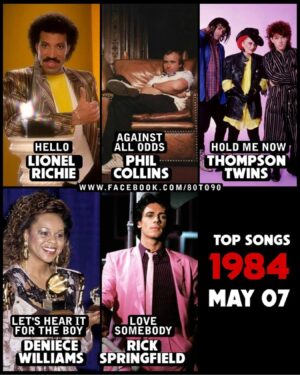 Rick Springfield Instagram - 👀#repost • @the80s.guy Top 5 songs today on May 7, 1984 (USA)