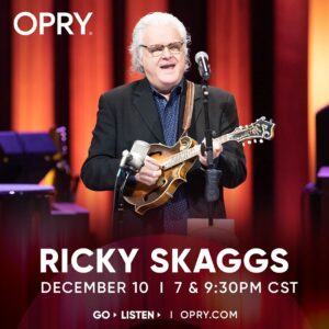 Ricky Skaggs Instagram - We're giving away a pair of tickets to see Ricky Skaggs live at the @opry THIS SATURDAY, December 10 at 9:30pm!

To enter:
1. Like This Post
2. Follow us!
3. Tag who you'd bring with you to the show in the comments below.

Winner will be picked Friday morning! One winner will be selected among all collective Facebook and Instagram entries. Good luck everyone! 
.
.
.
#Opry #GrandOleOpry #Giveaway #TicketGiveaway #WSMRadio