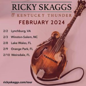 Ricky Skaggs Instagram - We hope you’ll make plans to see Ricky Skaggs & Kentucky Thunder live on the road in February! You don’t want to miss it. Check out rickyskaggs.com/tour for more details! 

📷: @81crowe 
.
.
.
#rickyskaggs #ontour #ontheroad #livemusic #liveconcert #countrymusic #bluegrass #february #bluegrassconcert