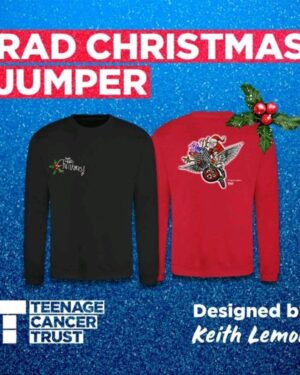 Ricky Wilson Instagram - My pal @keithlemon has done a jumper for @teenage_cancer 
I’ve got mine. Have a Rad Christmas.
Xx