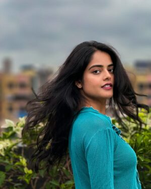 Riddhi Kumar Instagram - Blue is the warmest color 🌧️⚡️