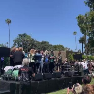 Ringo Starr Instagram - Peace & Love from Ringo and friends in Beverly Hills!! ☮️✌️🥦🎶🥁💜🌈🌻