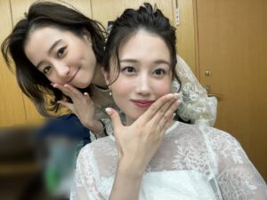 Ririko Masuzawa Instagram - 🕊️🤍
.
.
Amazon Prime Video『1122 いいふうふ』
皆様お楽しみ頂けてますでしょうか？🌷
明日からは新エピソードも公開されます！
ドキドキですね🥹❤️‍🔥❤️‍🔥
.
わたしは3話に少し出演しております◎
ハッピーウェディングなゆり子ちゃん👰‍♀️♡
2枚目はご一緒した高田里穂ちゃん @riho__takada と！
同い年で、仲良くなれてとても嬉しかった☺️⭐︎
#1122いいふうふ #amazonprime #primevideo @1122_ifufu