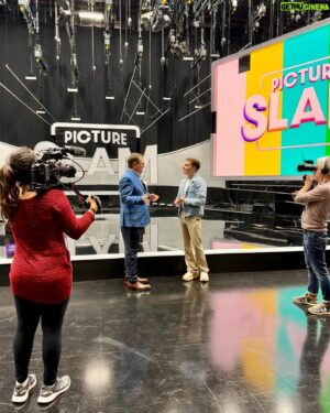 Riyadh Khalaf Instagram - The man, the legend, the specs.. Had the pleasure of interviewing one of my mega inspirations @chattyman on the set of his gameshow Picture Slam which returns to BBC One later this year. The interview, the lols and the bts tour will be on @bbcmorninglive soon! 🙌