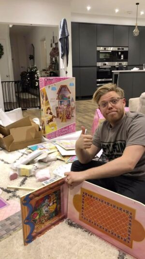 Rob Beckett Instagram - Here I am, just before one of the girls birthdays, trying to construct a pink dolls house in the middle of the night like I have any idea what I’m doing! 

For my @bbcradio2 show this week I want to know about the moments your handiwork and DIY has gone well or not so well? Perhaps you upcycled something and thought about a career in interior design? Invented something fun with the kids? Or did you try to make something you saw in a video online only for it to go very, very wrong? 

Whatever it is, get in touch! Comment below or email rob.beckett@bbc.co.uk and we’ll get you on the show! 🚨