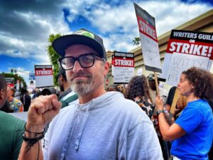 Rob Benedict Instagram - Marched with some terrific writers today. Fighting the good fight. 📸 @dicksp8jr #wga #wgastrong @wgawest @wgaeast