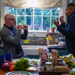 Rob Corddry Instagram - Omar and I like to spar between takes. He’s got the size but I fight dirty. I knocked him out after this was taken and stole his wallet.