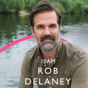 Rob Delaney Instagram - This isn’t for anything. It’s just a nice photo you can look at 10am RDT (Rob Delaney Time). It’s in every time zone once a day. Just a fun way to pause, refresh and reflect on the day so far or course correct if you’ve gotten off to a bad start. After a few days you won’t even have to look at the photo, but best to do so in the beginning. 
“10 AM; it’s Our Time!” 🕙💃🕺
