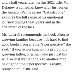 Rob Delaney Instagram - Lovely recommendation of A HEART THAT WORKS in today’s NYT. A psychologist says she recommends it to grieving men because there are fewer books out there about grief by men apparently. I wrote it for unisex application but I am happy men now have another book they can read that isn’t about Confederate generals or a detective who “doesn’t play by the rules.”