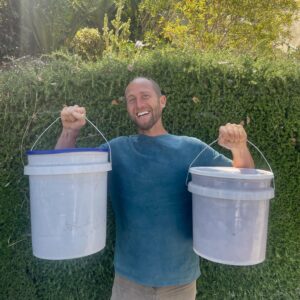 Rob Greenfield Instagram - I compost my poop and I'm not ashamed of it. 
In fact, I take great joy in the act and in sharing this practice with others.

These are two buckets of my own poop (mixed with sawdust of course) from my time in Los Angeles. I've used a flush toilets only a couple dozen times since I left Asheville 3 months ago.

I've been taking part in the practice of composting poop, also called "humanure", for close to a decade now. It is safe, effective and both a local and global solution for the times we are in.

What I love about this practice is that it requires no money or resources, is very easy to do, and makes an instant positive contribution to our ecosystems. On the larger scale, if as a humanity we embraced this practice we could build our soils back up, break free from industrial fertilizers and corporate control and create incredible biodiversity and resilience. Imagine 8 billion humans poop being composted back into our soil, rather than flushed down the drain or dumped haphazardly. 

I have shared my love for the practice of humanure with thousands of people over the last decade. Today, I am looking for someone in LA who would like to start composting their poop at home. I'll come over and build the simple compost toilet and compost pile with them. And I'll kick start the pile with the contents of these two buckets! If this is you, please comment or email me!

Love,
Robin
Learn more about composting human poop: robingreenfield.org/humanure